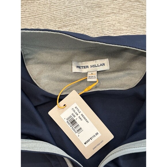 Peter Millar Crown Sport Stretch 1/4 Zip Vest Navy Blue Mens Large NWT Golf - Picture 3 of 7